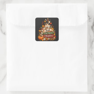  Just One More Chapter - Cosy Fall Book Lover  Square Sticker