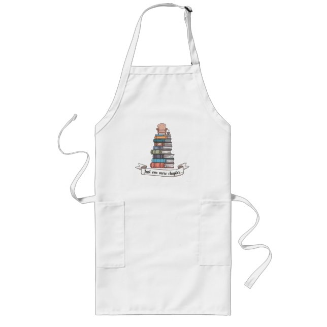 Just One More Chapter - Cozy Book Lover Design Long Apron (Front)