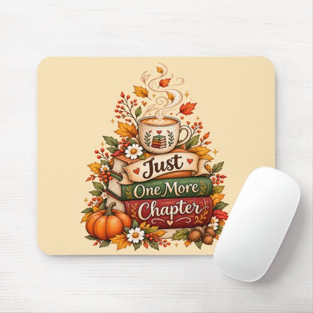  Just One More Chapter - Fall Book Lover Planner Mouse Mat (With Mouse)