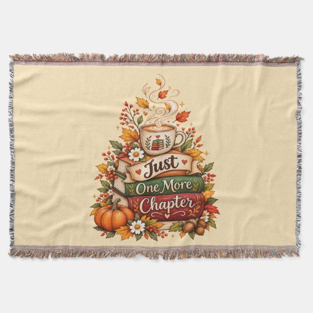  Just One More Chapter - Fall Book Lover Planner Throw Blanket (Front)