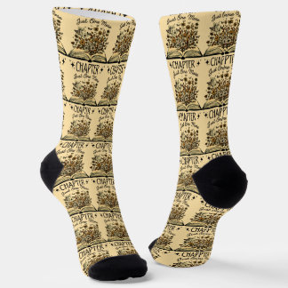 Just One More Chapter - Floral Book Lover -Bookish Socks