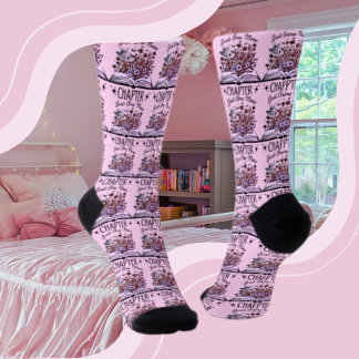 Just One More Chapter - Floral Book Lover -Bookish Socks