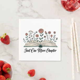 Just One More Chapter – Floral Book Lover Napkin
