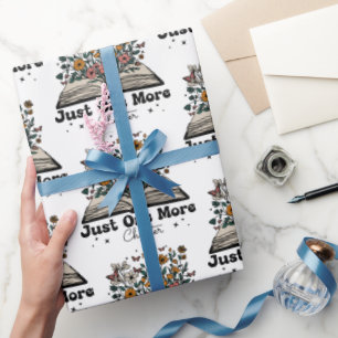Just One More Chapter Floral Book Wrapping Paper