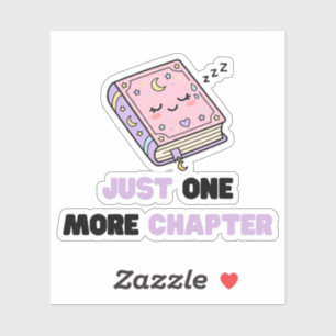 Just One More Chapter Funny Sleepy Book Vector