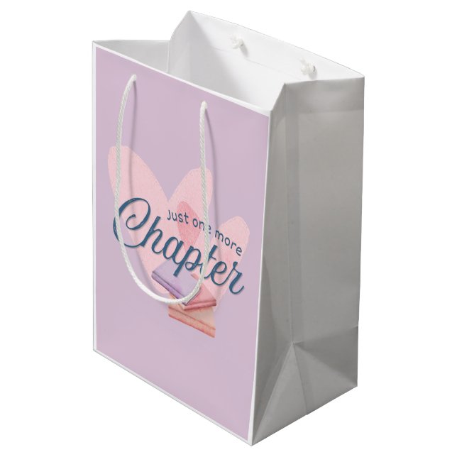 Just One More Chapter Medium Gift Bag (Back Angled)