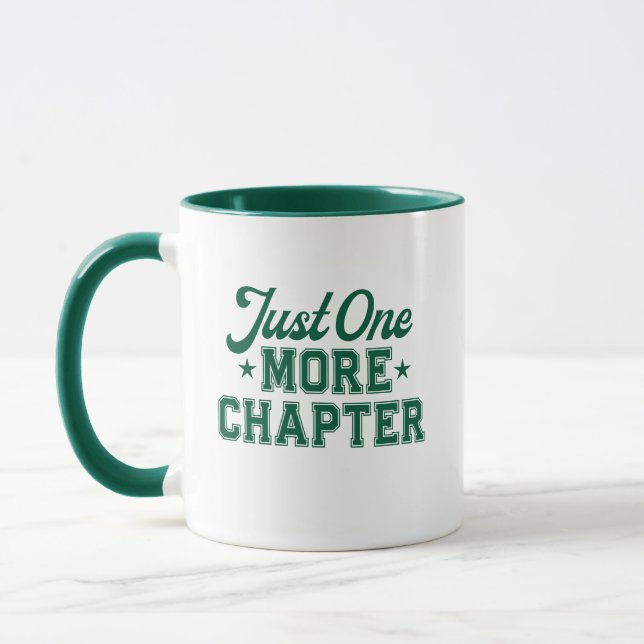 Just One More Chapter Mug Green Bookworm (Left)
