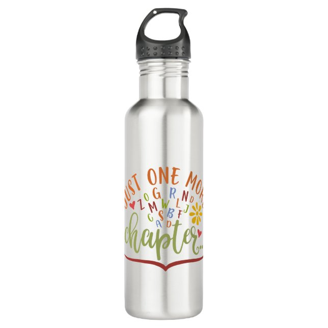 Just One More Chapter. Reading Design For Students 710 Ml Water Bottle (Front)