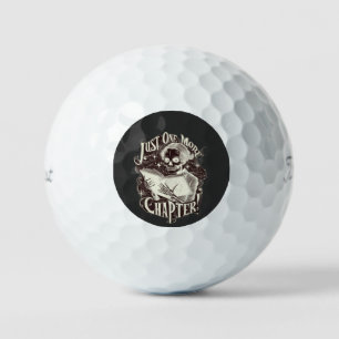 Just One More Chapter Skeleton Reader Funny Golf Balls
