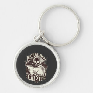 Just One More Chapter Skeleton Reader Funny Key Ring