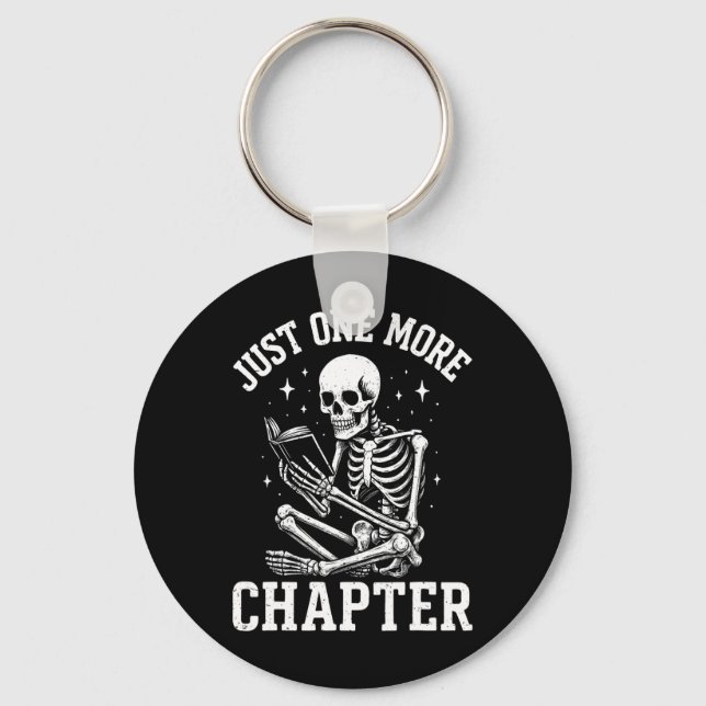 Just One More Chapter Skeleton Reader Reading Book Key Ring (Front)