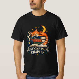 Just One More Chapter Sleepy Cat on Books Tee