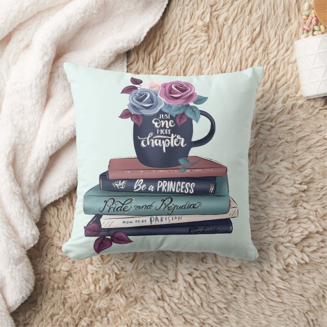 Just One More Chapter Stack of Books Cushion (Blanket)