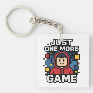 Just One More Game Gamer Sticker Key Ring