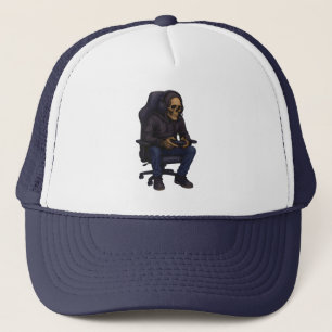 Just One More Gamer Skeleton Gaming Dark Humor Trucker Hat