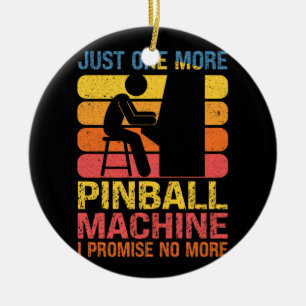 Just One More Pinball Machine Pinball Lovers Pub Ceramic Tree Decoration