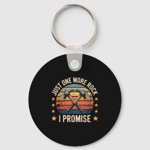 Just One More Rock I Promise Geologist Retro Style Key Ring