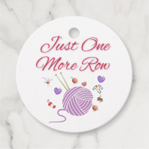 Just One More Row Knitting Art Favour Tags