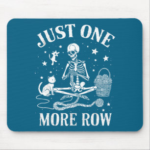 Just One More Row Skeleton Crochet Cat Funny Knitt Mouse Mat