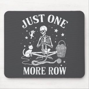 Just One More Row Skeleton Crochet Cat Funny Knitt Mouse Mat
