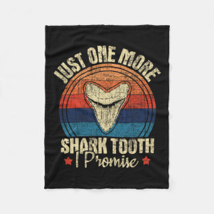 Just One More Shark Tooth I Promise - Retro Fossil Fleece Blanket