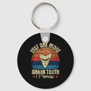 Just One More Shark Tooth I Promise - Retro Fossil Key Ring