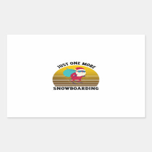 Just one more snowboarding santa rectangular sticker