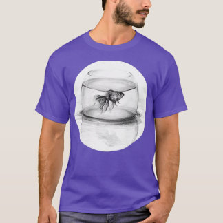 Just one wish Goldfish in a bowl pencil drawing T-Shirt