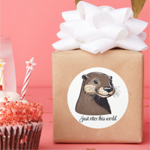 Just Otter This World Classic Round Sticker