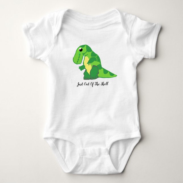 Just Out Of The Shell Dino Baby Bodysuit (Front)