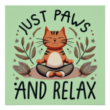 Just Paws and Relax Yoga Cat