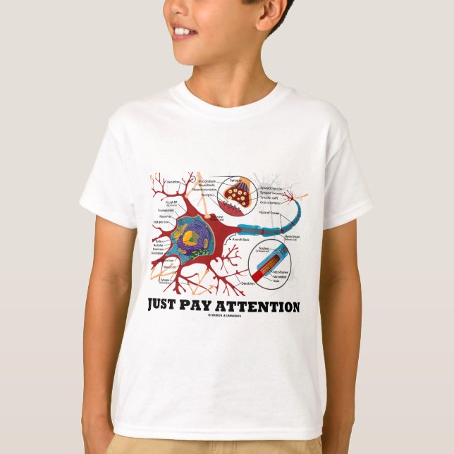 Just Pay Attention (Neuron / Synapse) T-Shirt (Front)