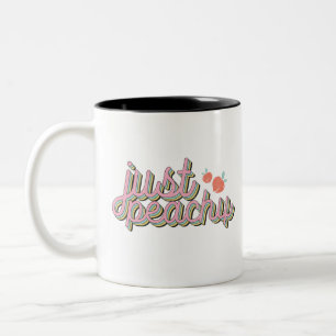 "Just Peachy" Cute Peach Two-Tone Coffee Mug