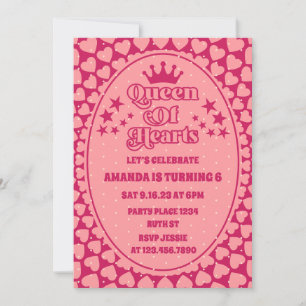 Just Peachy Queen of Hearts Birthday Invitation