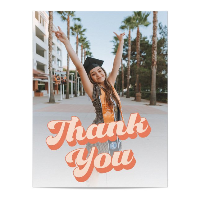 Just Peachy Retro Graduation Thank You Card (Creator Uploaded)