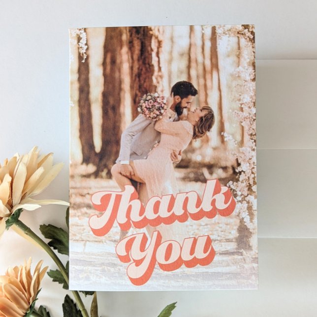 Just Peachy Retro Wedding Thank You (Creator Uploaded)