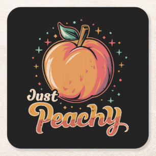 Just peachy! square paper coaster