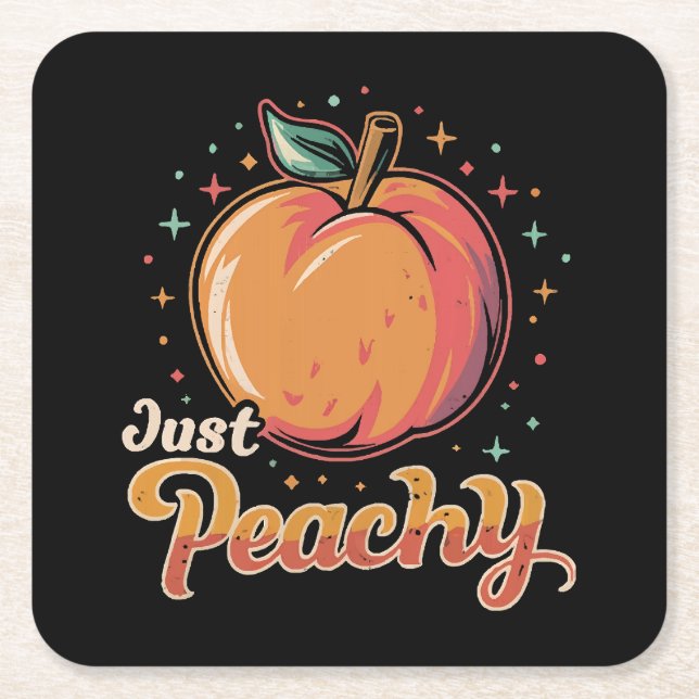 Just peachy! square paper coaster (Front)