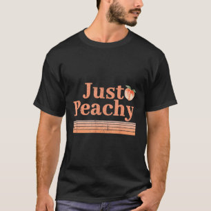 Just Peachy Summer Fruit Retro Graphic T-Shirt