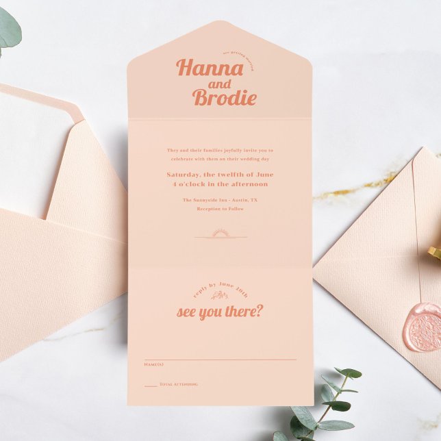 Just Peachy Wedding All in One Invitation (Creator Uploaded)