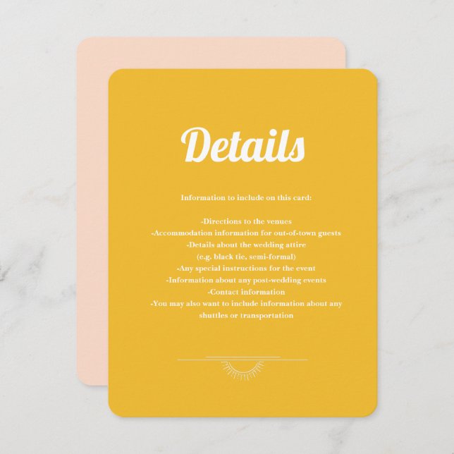 Just Peachy Wedding Eclosure Enclosure Card (Front/Back)