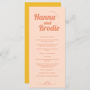 Just Peachy Wedding Program Programme