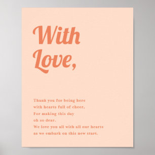 Just Peachy Wedding Thank You for Attending Sign