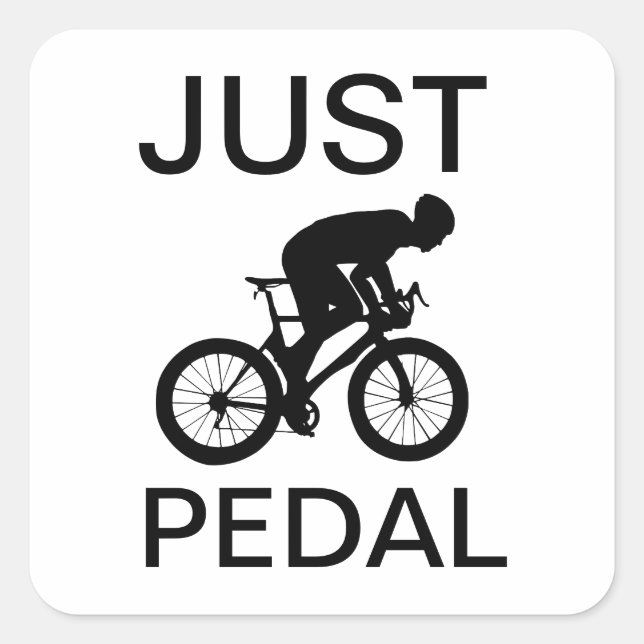 Just Pedal Square Sticker (Front)