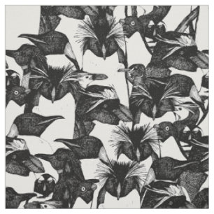 just penguins black white fabric