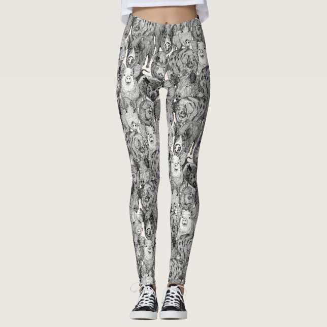 just pigs black half pearl leggings (Front)