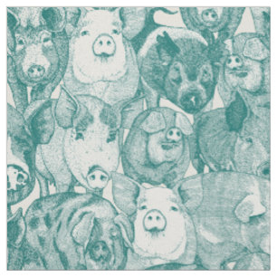 just pigs viridian strong white fabric