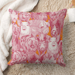 just pigs viva magenta satsuma cushion