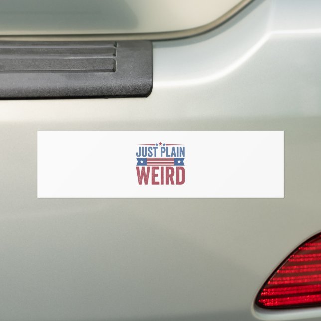 Just Plain Weird American Flag Election Kamala  Bumper Sticker (On Car)