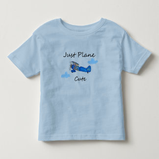 Just Plane Cute Blue Aeroplane and Clouds Aviation Toddler T-Shirt
